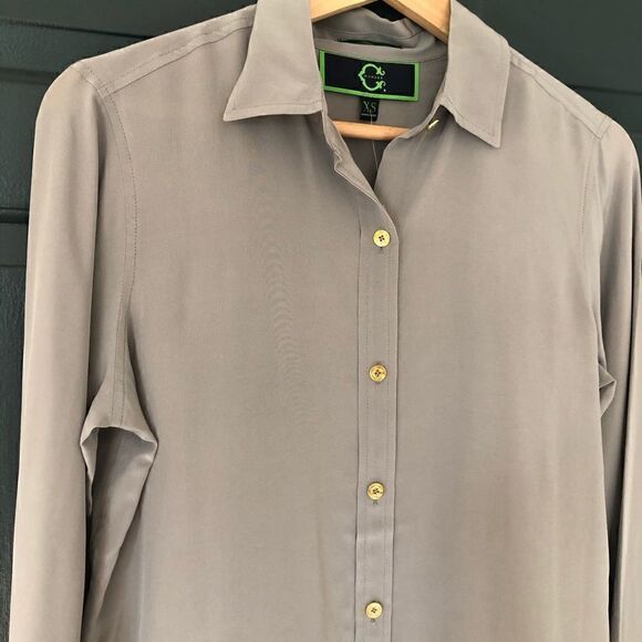 C. Wonder Gray Silk Blouse - Picture 2 of 6